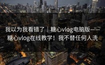 我以为我看错了｜糖心vlog电脑版——糖心vlog在线教学！我不替任何人洗